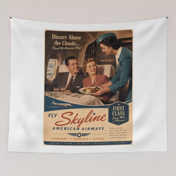 Item preview, Wall Art - Postcard - Dinner Above the Clouds – Skyline Airways designed and sold by ForeverPrintsOK.