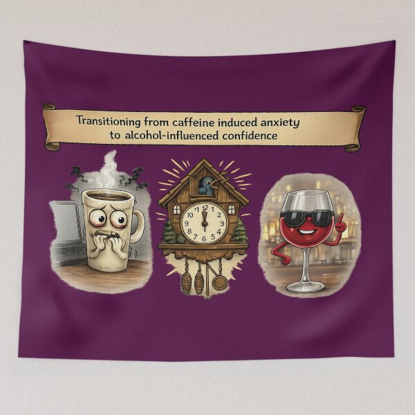 Item preview, Transitioning from caffeine induced anxiety to alcohol-influenced confidence designed and sold by LaffinLair.