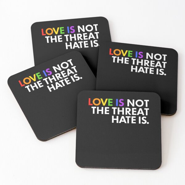 Item preview, Love Is Not The Threat Hate Is LGBTQ Pride Equality designed and sold by KAWKAW-DRHM.