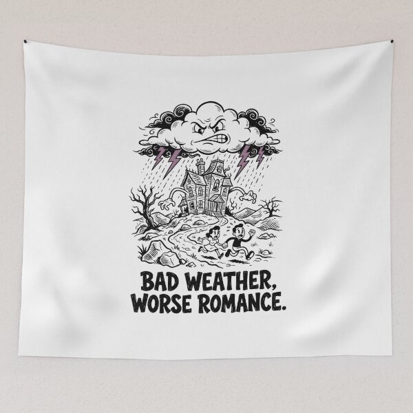 Item preview, Wuthering Heights Bad Weather Worse Romance Retro Comic Storm designed and sold by Fenay Designs.