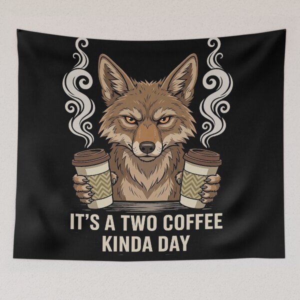 Item preview, Its A Two Coffee Kinda Day Funny Wolf Coffee Lover Gift designed and sold by CrystalMineArts.