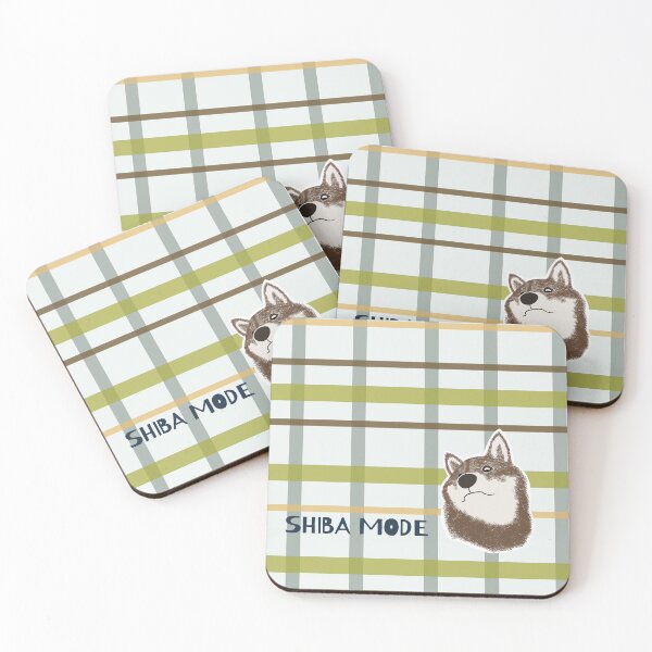 Item preview, Yellow plaid with sesame Shiba Inu designed and sold by ShibaCruise-On.