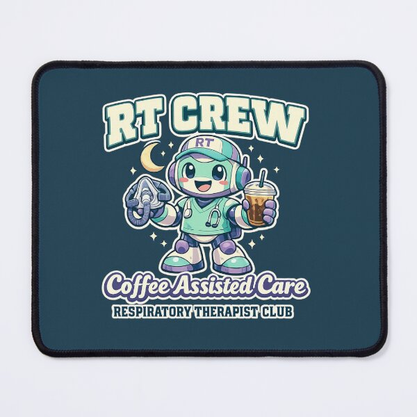 Item preview, RT Crew Coffee Assisted Care Robot Respiratory Therapist Night Shift Retro T-Shirt designed and sold by ClinicalHubs.