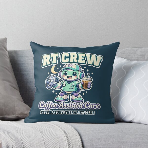Item preview, RT Crew Coffee Assisted Care Robot Respiratory Therapist Night Shift Retro T-Shirt designed and sold by ClinicalHubs.