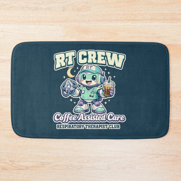 Item preview, RT Crew Coffee Assisted Care Robot Respiratory Therapist Night Shift Retro T-Shirt designed and sold by ClinicalHubs.