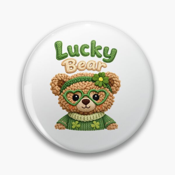 Item preview, Lucky Bear St. Patrick’s Day Knit Teddy Bear Cute Green Clover Shirt Design designed and sold by aseelbrand.
