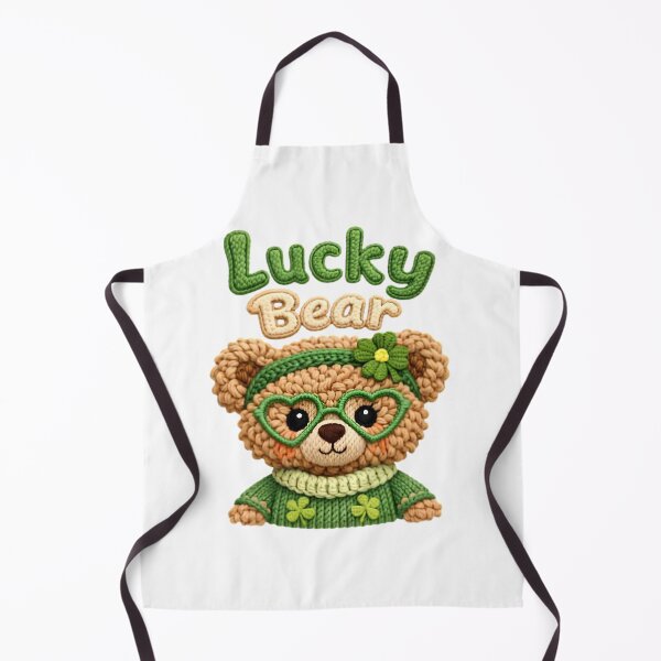 Item preview, Lucky Bear St. Patrick’s Day Knit Teddy Bear Cute Green Clover Shirt Design designed and sold by aseelbrand.