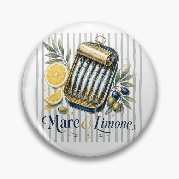 Item preview, Mare Limone Retro Vintage Mediterranean Sardine Food Poster designed and sold by KaBaRen.