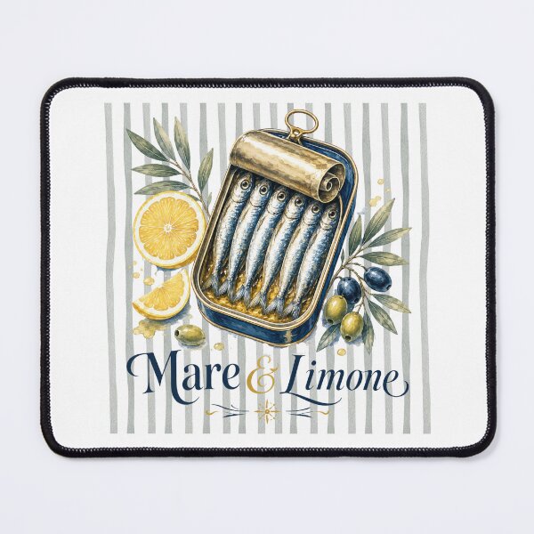 Item preview, Mare Limone Retro Vintage Mediterranean Sardine Food Poster designed and sold by KaBaRen.