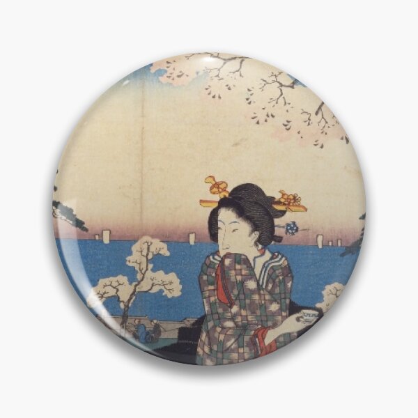 Item preview, Hanami in Edo Japan - Vintage Ukiyo-e Cherry Blossom Art designed and sold by vekotpu.