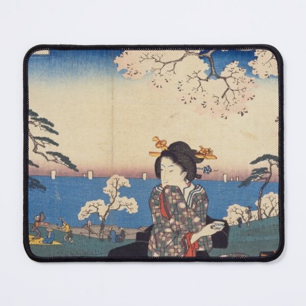 Item preview, Hanami in Edo Japan - Vintage Ukiyo-e Cherry Blossom Art designed and sold by vekotpu.
