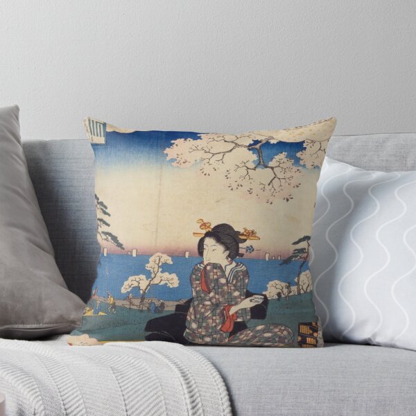 Item preview, Hanami in Edo Japan - Vintage Ukiyo-e Cherry Blossom Art designed and sold by vekotpu.
