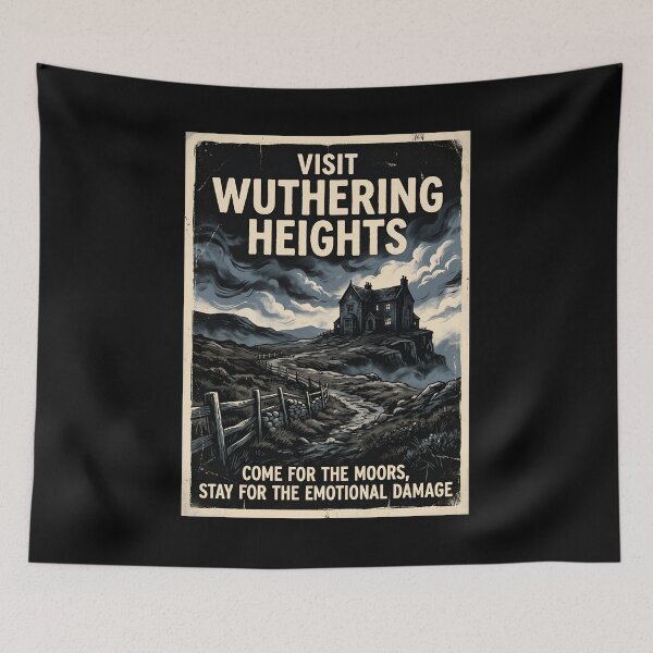 Item preview, Visit Wuthering Heights Come For The Moors Stay For The Emotional Damage Retro designed and sold by Fenay Designs.