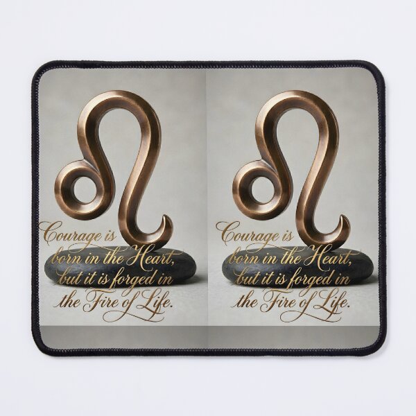 Item preview, Leo Courage Born in Heart Forged in Fire Zodiac Art designed and sold by Zodiac Celestial Art.