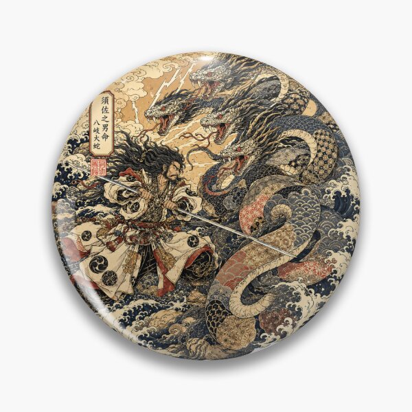 Item preview, Susanoo vs Yamata no Orochi Sticker | Japanese Mythology Epic Battle designed and sold by SeiMeets.