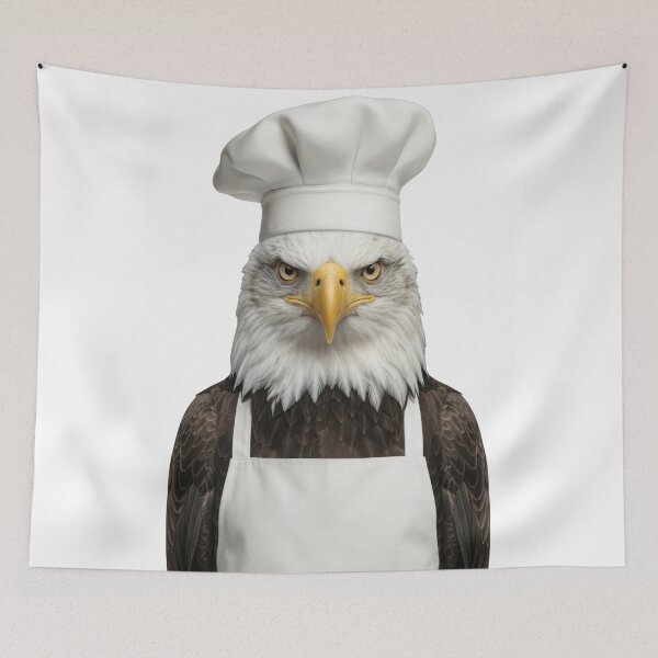 Item preview, Funny Bald Eagle Chef Realistic Animal Cooking Humor Art designed and sold by LazyOwlStore.