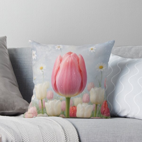 Item preview, Vintage Pink Tulip Garden - Soft Watercolor Floral Art designed and sold by lovelistivkaa.