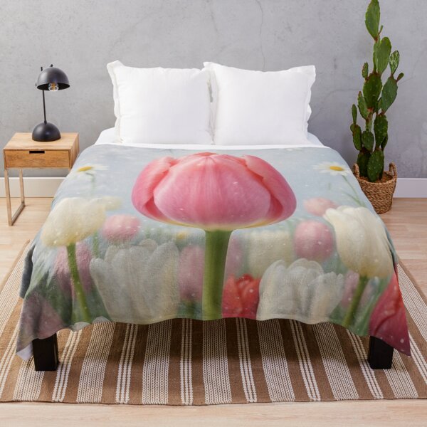 Item preview, Vintage Pink Tulip Garden - Soft Watercolor Floral Art designed and sold by lovelistivkaa.