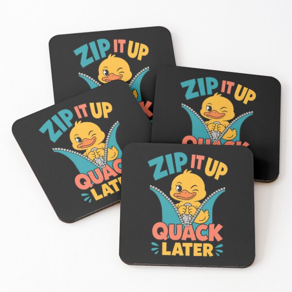 Item preview, Zip It Up Quack Later Funny Duck Zipper Pun designed and sold by TeeTimeTreasure.