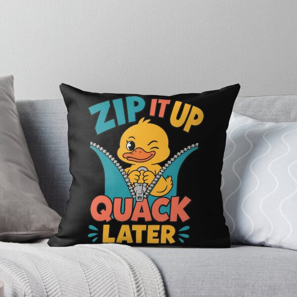 Item preview, Zip It Up Quack Later Funny Duck Zipper Pun designed and sold by TeeTimeTreasure.