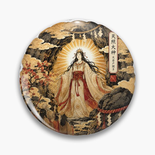 Item preview, Amaterasu Ama no Iwato Sticker | Japanese Sun Goddess Divine Light Art designed and sold by SeiMeets.