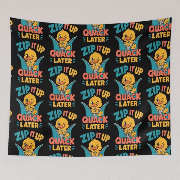 Item preview, Zip It Up Quack Later Funny Duck Zipper Pun designed and sold by TeeTimeTreasure.