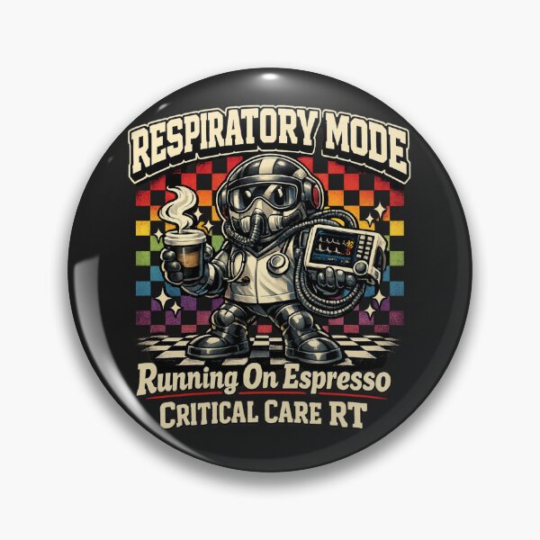 Item preview, Robot Respiratory Therapist Retro Checkered Rainbow Coffee Graphic Tee | Critical Care RT Mascot Shirt designed and sold by ClinicalHubs.