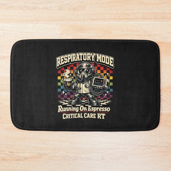 Item preview, Robot Respiratory Therapist Retro Checkered Rainbow Coffee Graphic Tee | Critical Care RT Mascot Shirt designed and sold by ClinicalHubs.