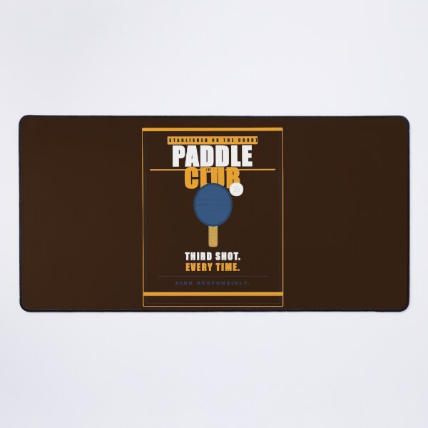 Item preview, Paddle Club Pickleball Player Bold Badge Navy Orange Graphic Tee Gift designed and sold by Mega-Shopping.