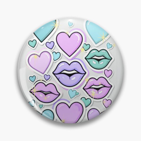 Item preview, Lilac & Baby Blue Hearts and Lips Aesthetic  designed and sold by Creativ_Design.
