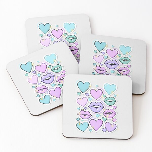 Item preview, Lilac & Baby Blue Hearts and Lips Aesthetic  designed and sold by Creativ_Design.