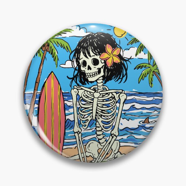 Item preview, Skeleton Surfer Girl at New Smyrna Beach Florida designed and sold by sXe-art.