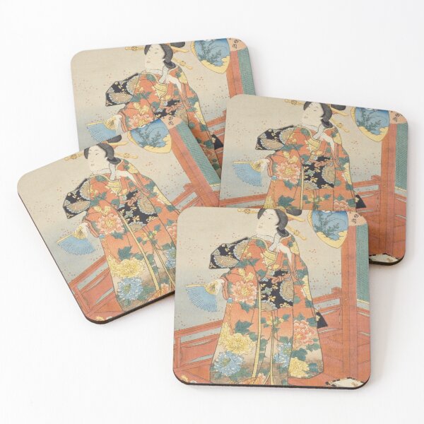 Item preview, Moon Viewing Beauty in Edo Japan - Elegant Ukiyo-e Moonlit Art designed and sold by vekotpu.