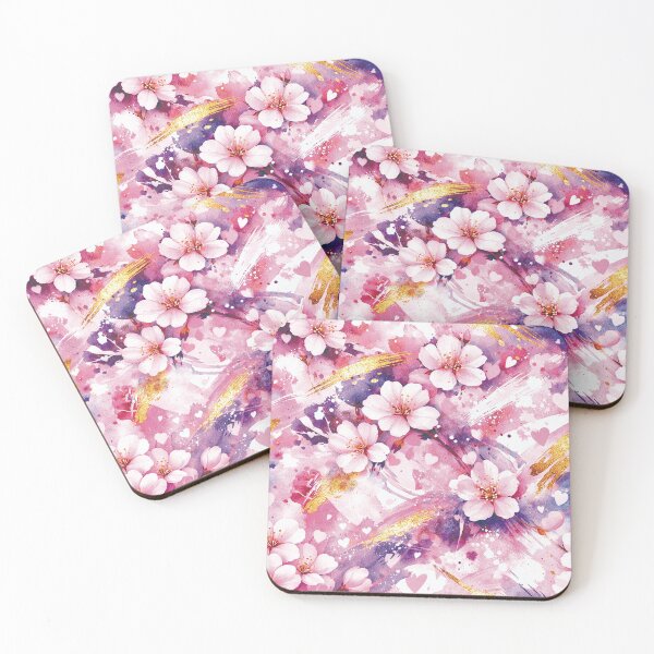 Item preview, Abstract Flowers Floral Pattern Pink Rose Gold Glitter Mixed Media designed and sold by ColdStarfish.