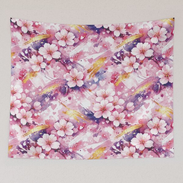 Item preview, Abstract Flowers Floral Pattern Pink Rose Gold Glitter Mixed Media designed and sold by ColdStarfish.