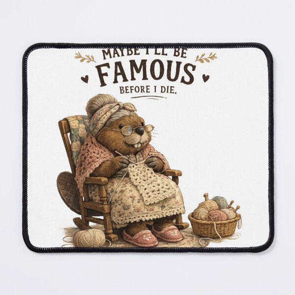 Item preview, Maybe I’ll Be Famous Before I Die – Funny Crochet Beaver designed and sold by ByAnad.