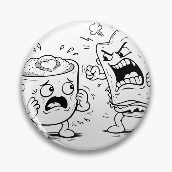 Item preview, Angry Sandwich Yelling At Coffee Funny Morning Rage Cartoon designed and sold by ComedyInkFactor.