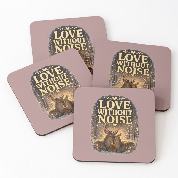 Item preview, Love Without Noise, Peaceful Romantic Aesthetic Quote Design designed and sold by JagrDesigns.