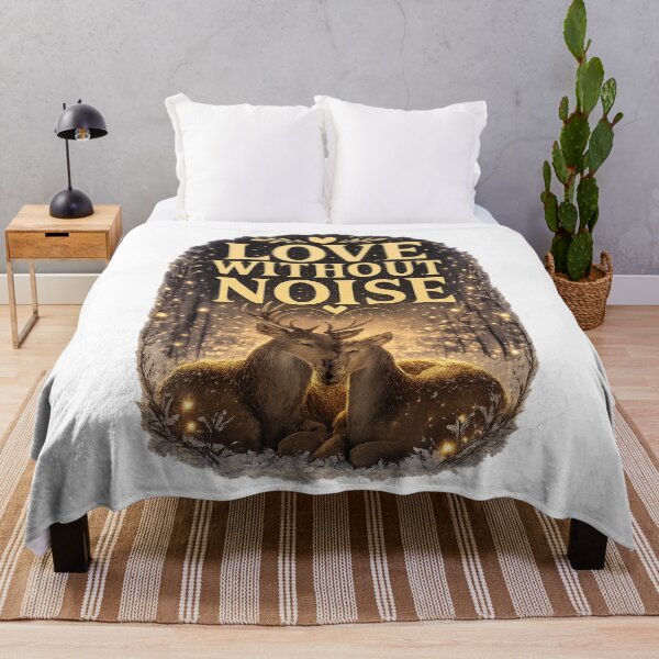 Item preview, Love Without Noise, Peaceful Romantic Aesthetic Quote Design designed and sold by JagrDesigns.