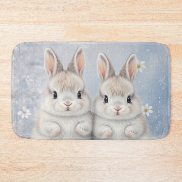 Item preview, Two Fluffy Baby Bunnies - Soft Pastel Whimsical Rabbit Friends designed and sold by lovelistivkaa.