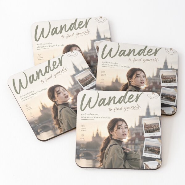 Item preview, Wander To Find Yourself Travel Poster | Vintage Wanderlust Aesthetic Wall Art designed and sold by Inkora-Art.