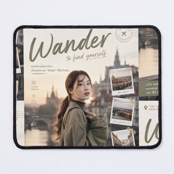Item preview, Wander To Find Yourself Travel Poster | Vintage Wanderlust Aesthetic Wall Art designed and sold by Inkora-Art.