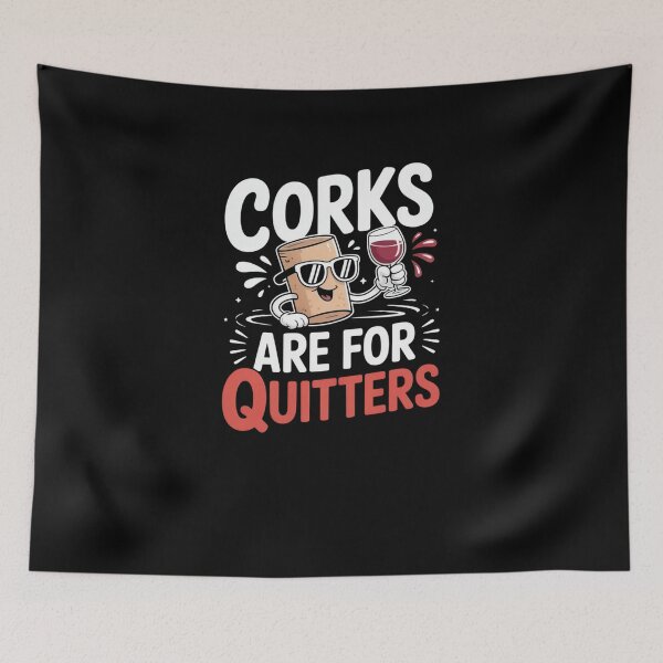 Item preview, Corks Are For Quitters Beverage Cork Art designed and sold by SuperAndSocial.