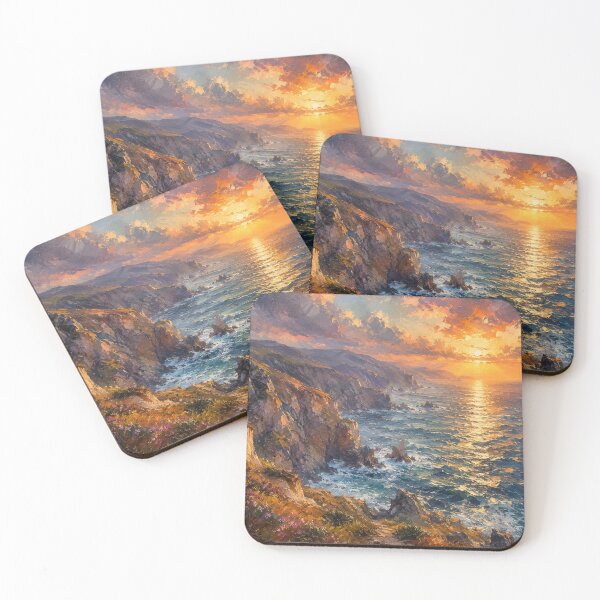 Item preview, Vibrant Coastal Sunset Painting designed and sold by SaryaSmyth19.