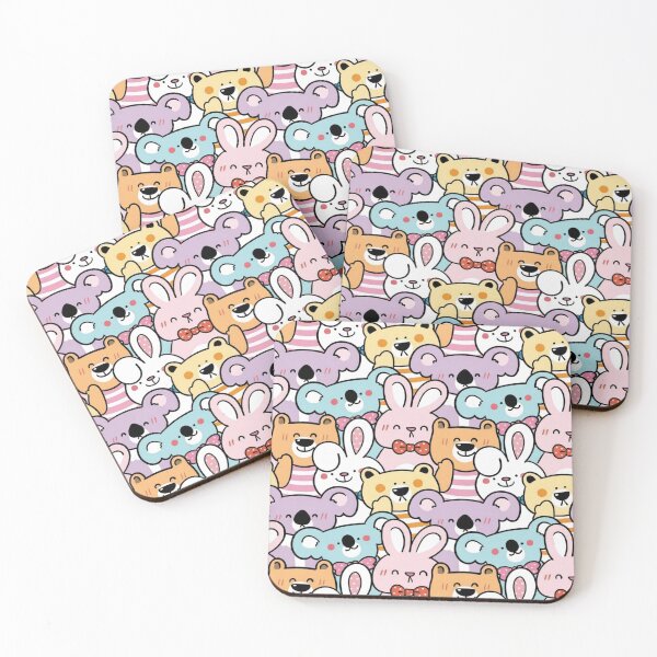 Item preview, Cute Kawaii Animal Pattern - Seamless Doodle Design designed and sold by Rangmanch.