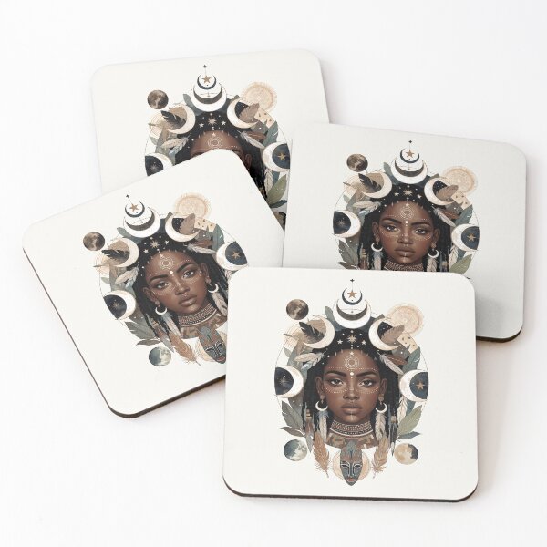 Item preview, African Moon Goddess Boho Spiritual Wall Art designed and sold by PixelQ.