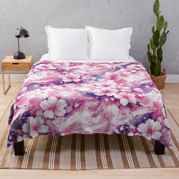 Item preview, Abstract Floral Floral Pattern Pink Rose Mixed Media Cherry Blossoms designed and sold by ColdStarfish.