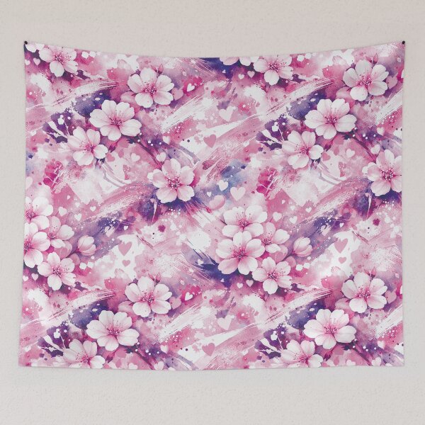 Item preview, Abstract Floral Floral Pattern Pink Rose Mixed Media Cherry Blossoms designed and sold by ColdStarfish.