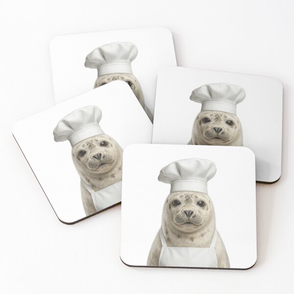Item preview, Funny Harp Seal Chef Realistic Animal Cooking Humor Art designed and sold by LazyOwlStore.