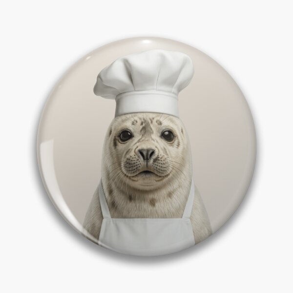 Item preview, Funny Harp Seal Chef Realistic Animal Cooking Humor Art designed and sold by LazyOwlStore.